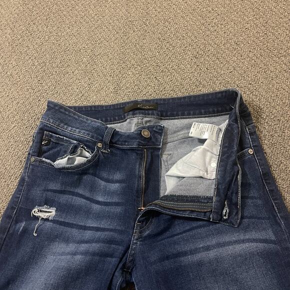 Kancan Jeans Womens Size W13 30 Estilo Distressed Raw Hem Denim Blue Whiskered - Picture 5 of 13